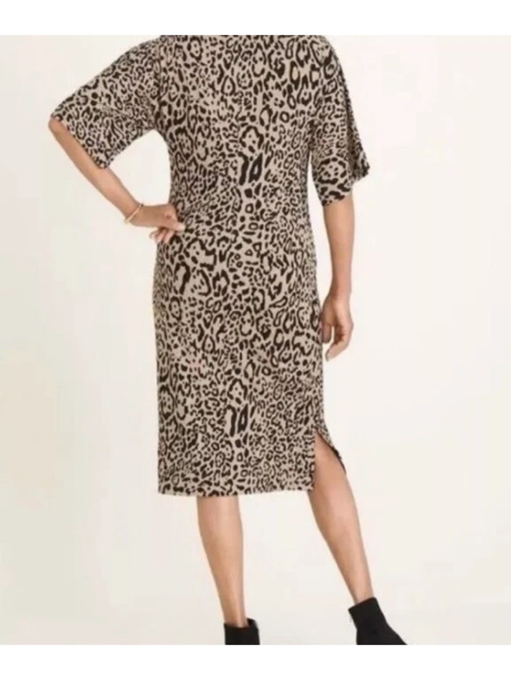 Chico’s Leopard Print Shift Dress Size 1 Medium 8/10